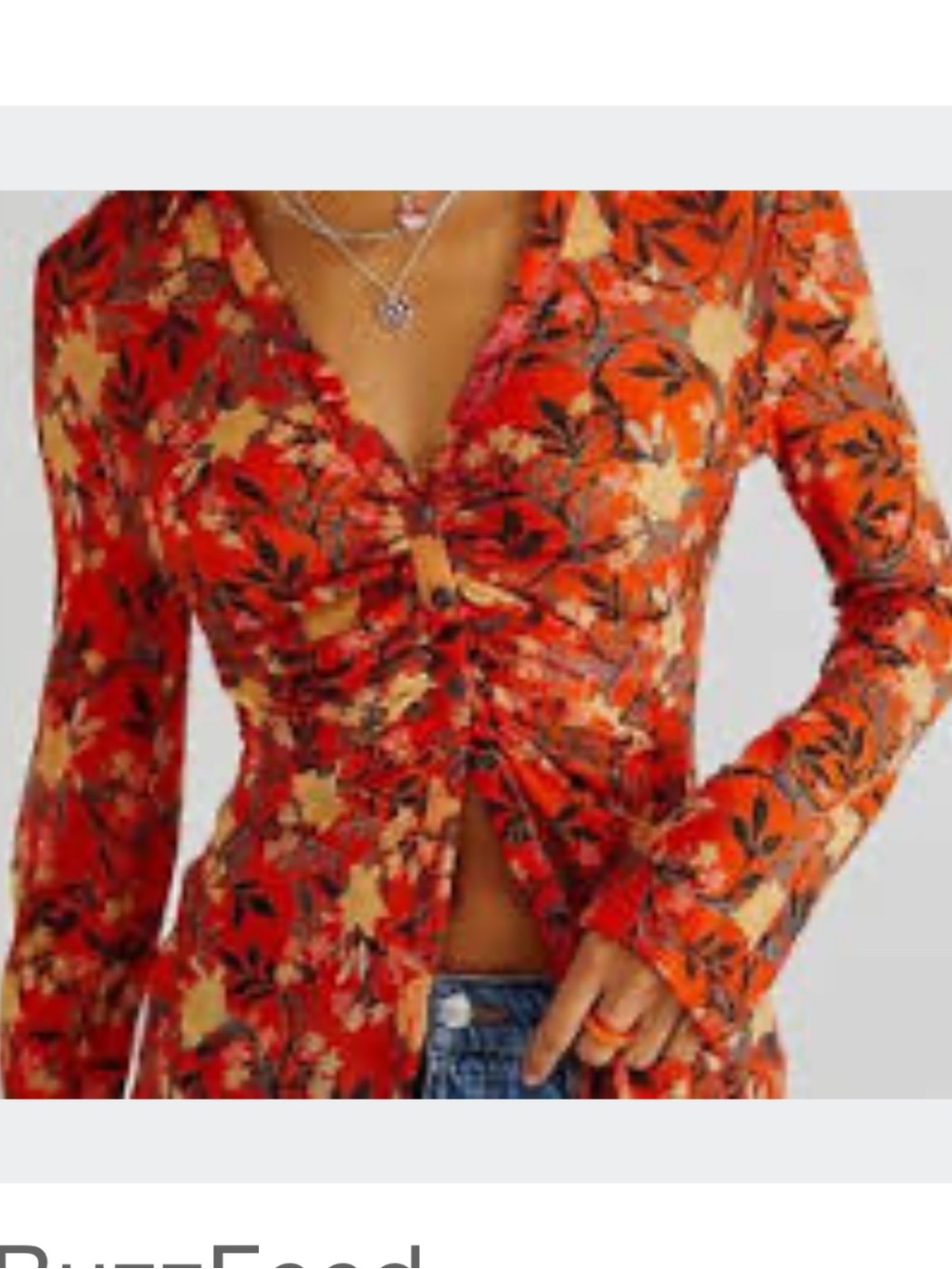 Free People Lucky Shirt - Red Tiger